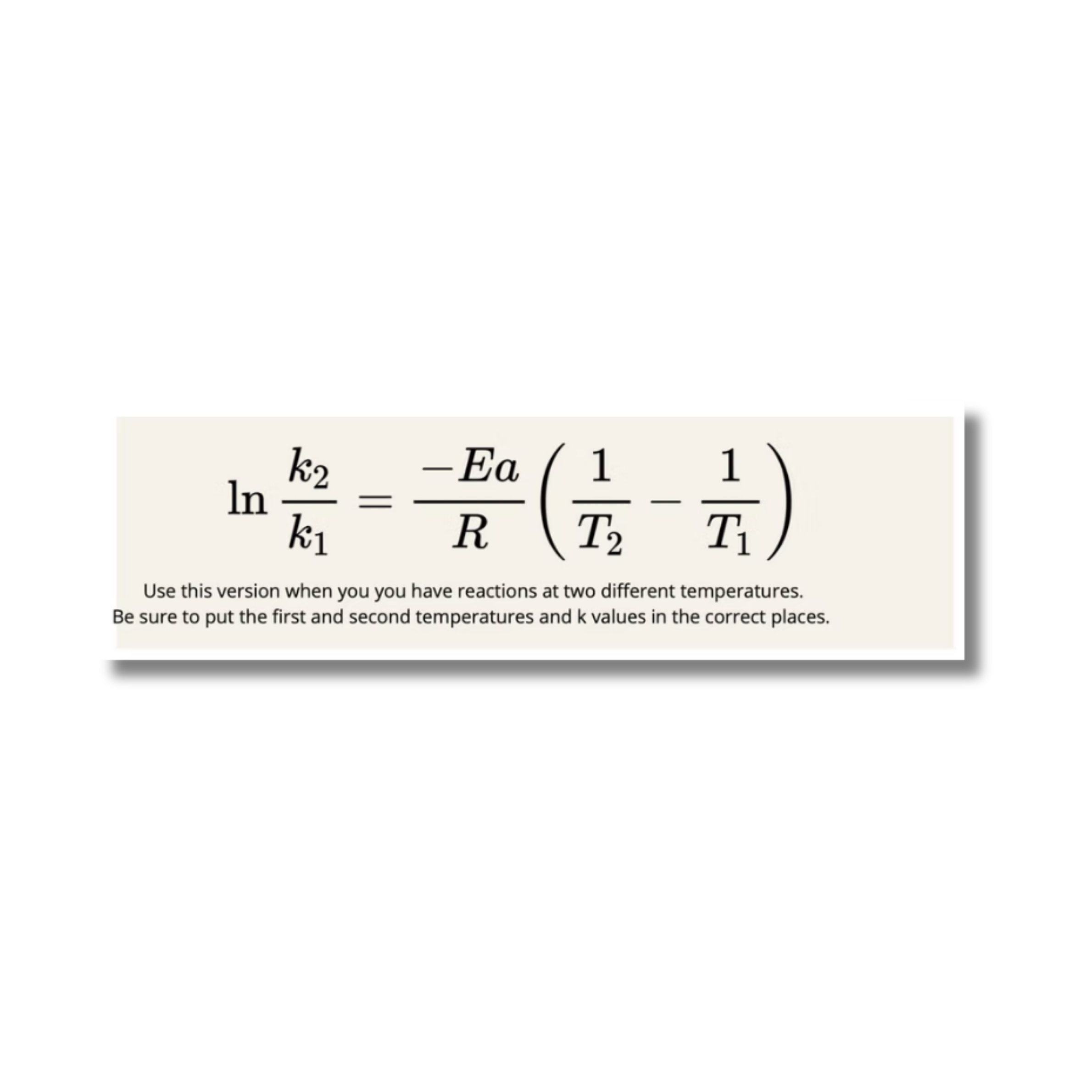 Arrhenius equation reference