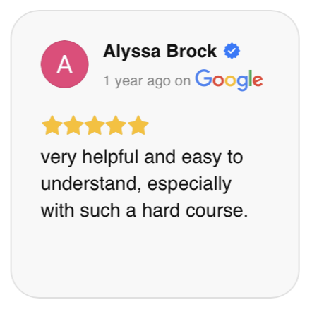 Google review: This chem guide is amazing. It really has so much detail to it. — JaNae Richard, 5 stars